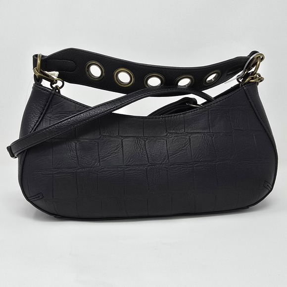 Jessica Simpson Shoulder Bag‎ Black Gold Trim Crossbody Purse - Picture 5 of 7